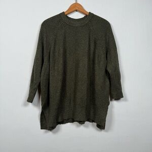 Lou & Grey Olive Women's Crew Neck Oversized Sweater, Size XS/S
